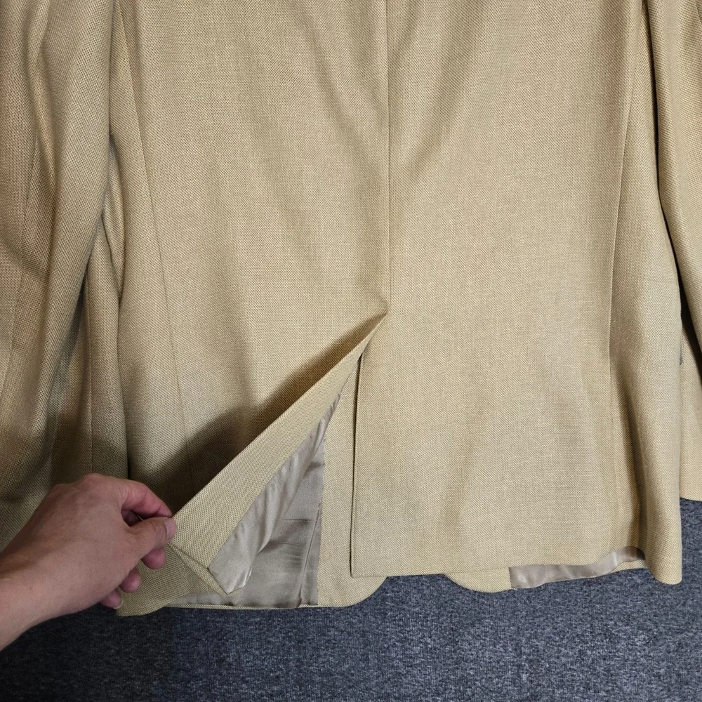 Lands' End Men's Silk‎ Wool 2-Button Blazer Jacket Beige 43R